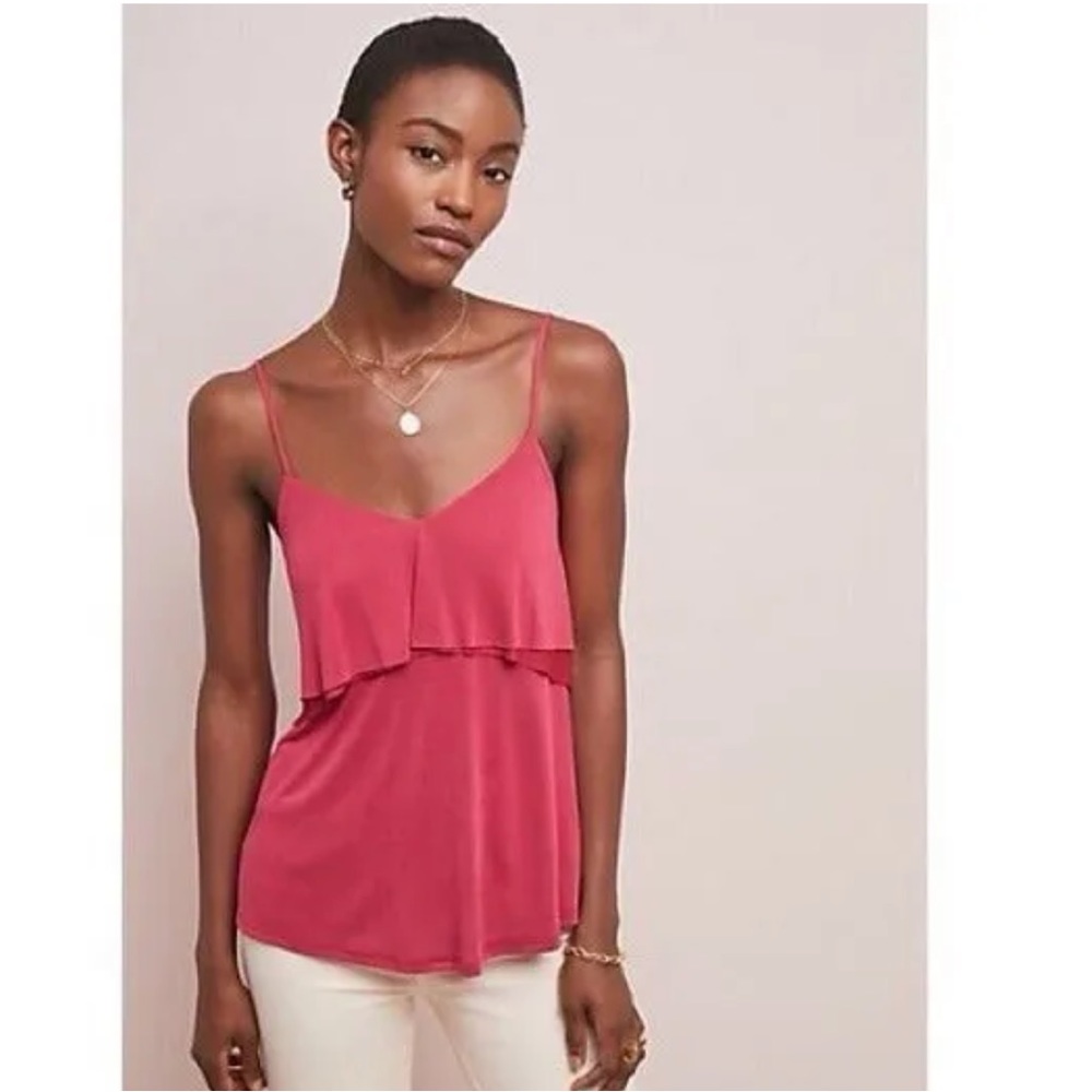 Eri + Ali Anthropologie rosemont modal berry pink cami dressy top size large nwt